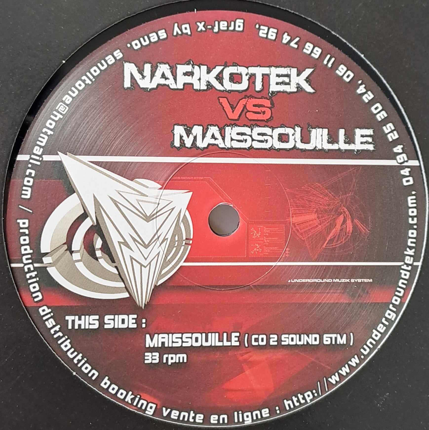 Narkotek Vs Maissouille 01 (RP2023) (toute dernière copie en stock) - vinyle tribecore